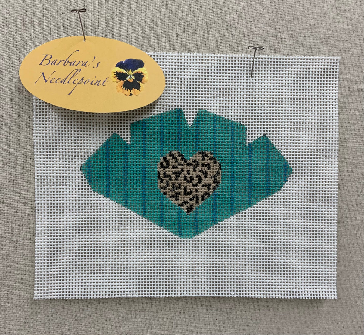 Love Leopard Heart – Barbara's Needlepoint