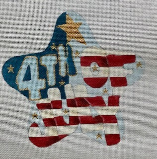 "4th of July" in Striped Bubble Letters July Star
