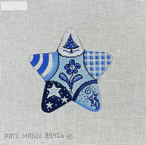 Blue and White Star #6