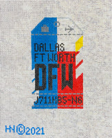 Dallas Fort Worth Retro Travel Tag