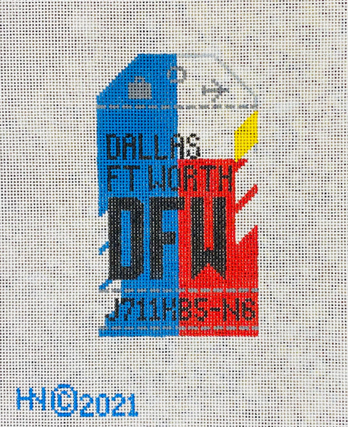 Dallas Fort Worth Retro Travel Tag