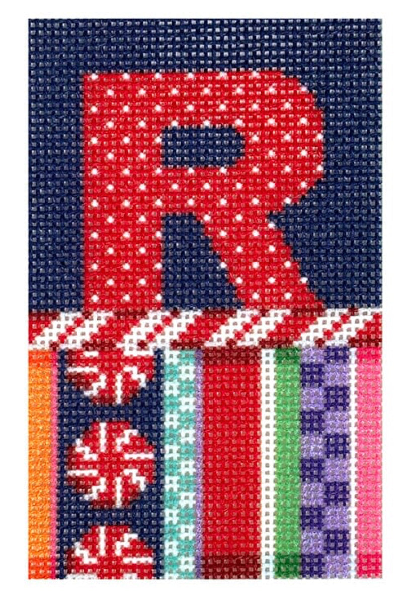 Associated Talents R Jolly Stripe Alphabet Letter R – Barbara's Needlepoint