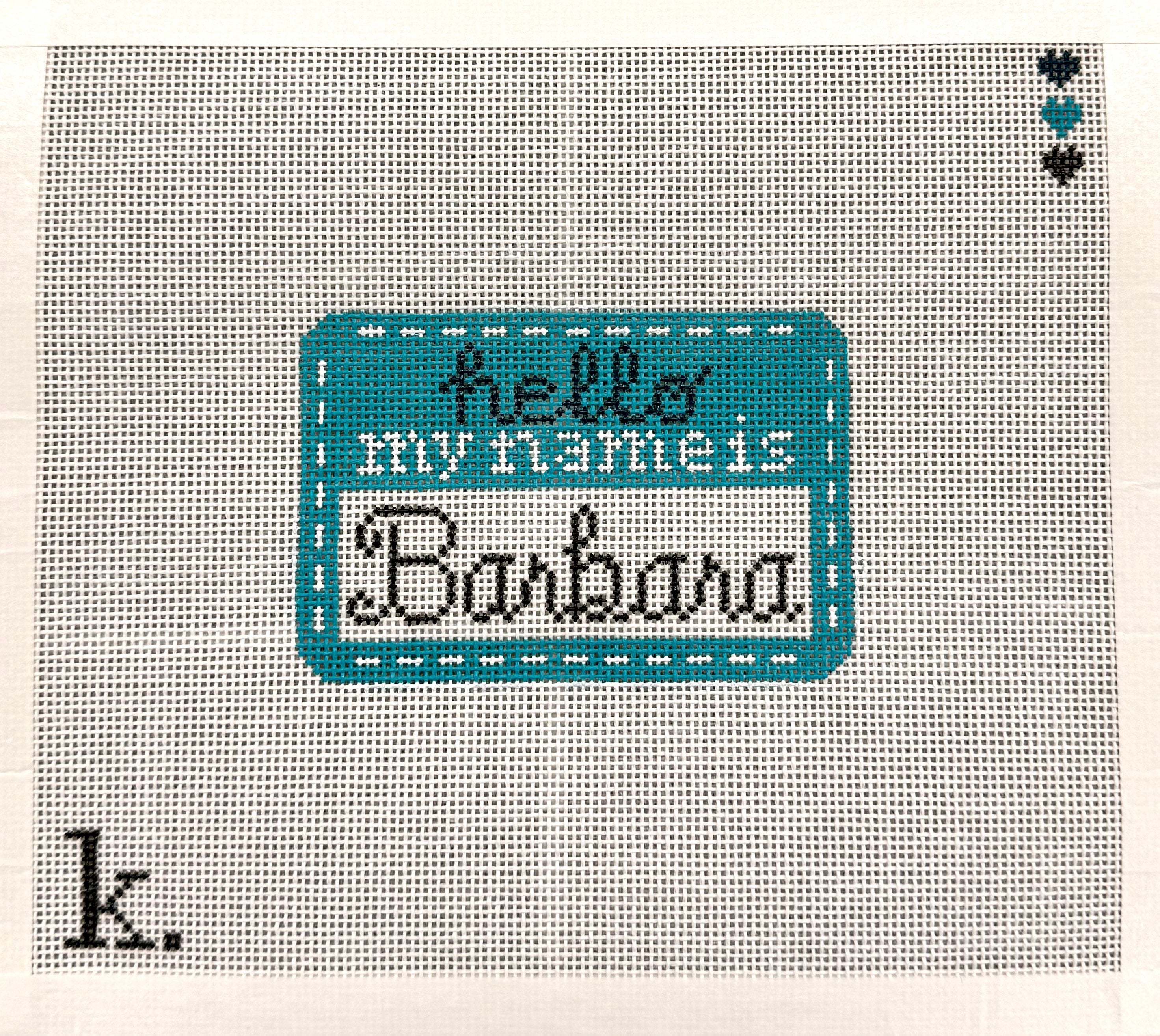 K Ndlpt Name Tags – Barbara's Needlepoint