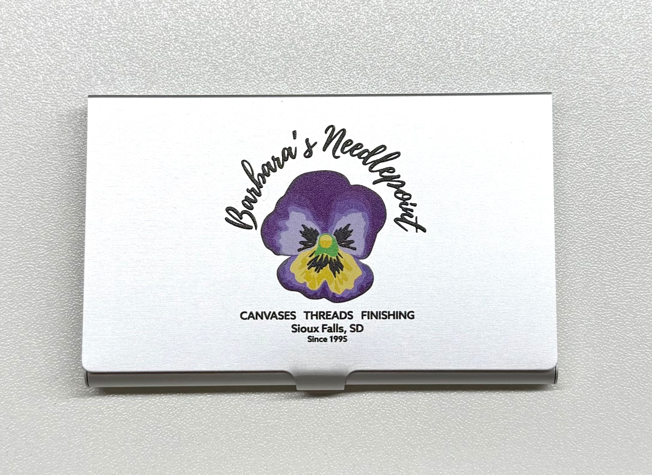 Barbara's Needlepoint Magnetic Needle and Beading Case