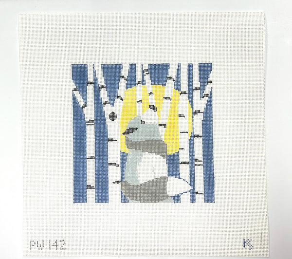 Wolf in Birch Trees