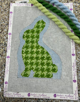 Silhouette Bunny KIT with green hounds tooth and light blue background
