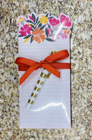 Floral Note Pad w/Pen