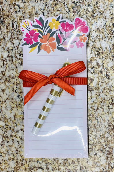 Floral Note Pad w/Pen