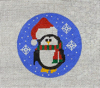 Penguin with Santa Cap Canvas