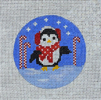 Penguin with Ear Muffs Canvas