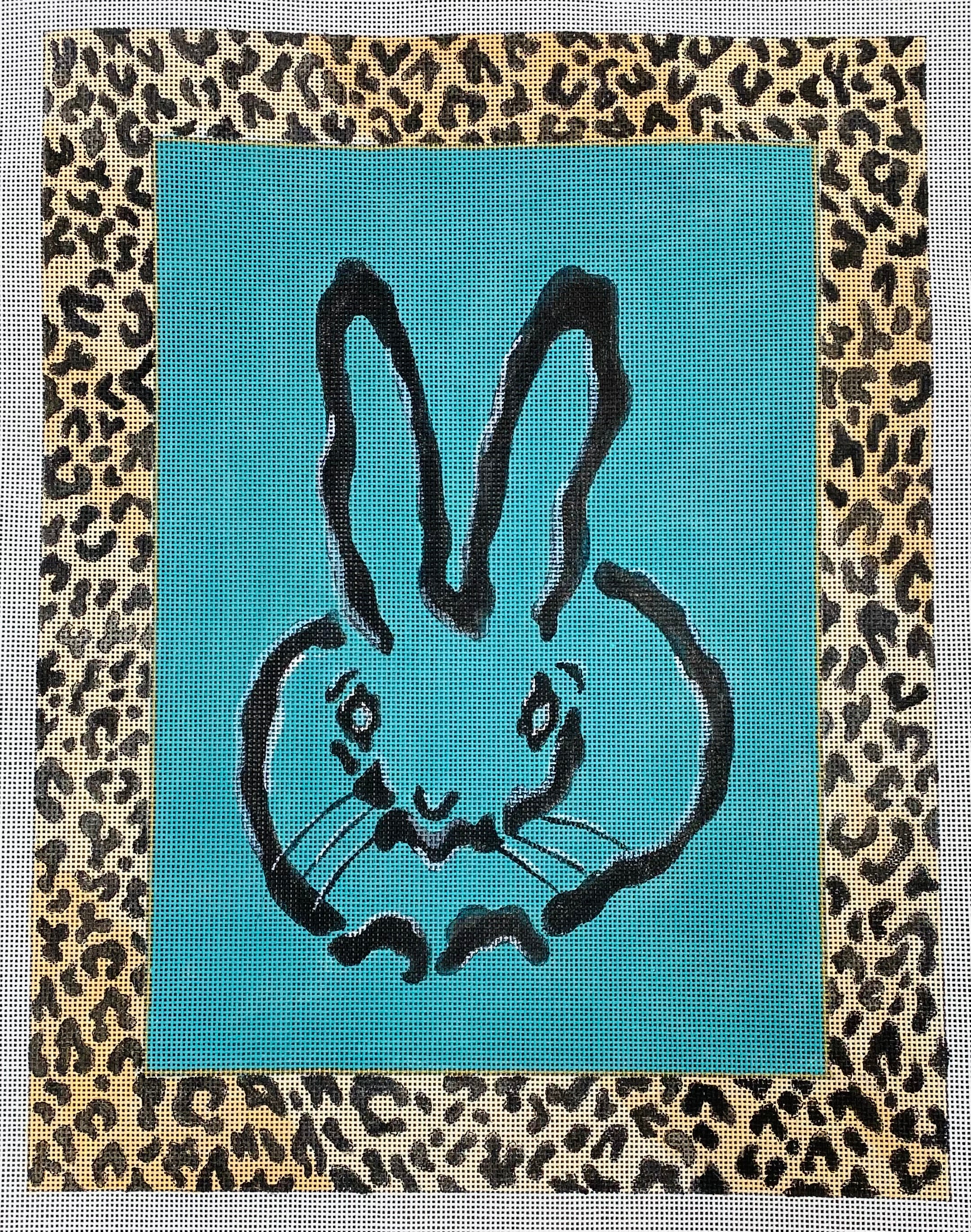Ann Hanson Chubby Fluffle Bunny with Leopard Frame