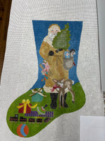 Ann Hanson Stocking - Santa w/ Yellow Coat