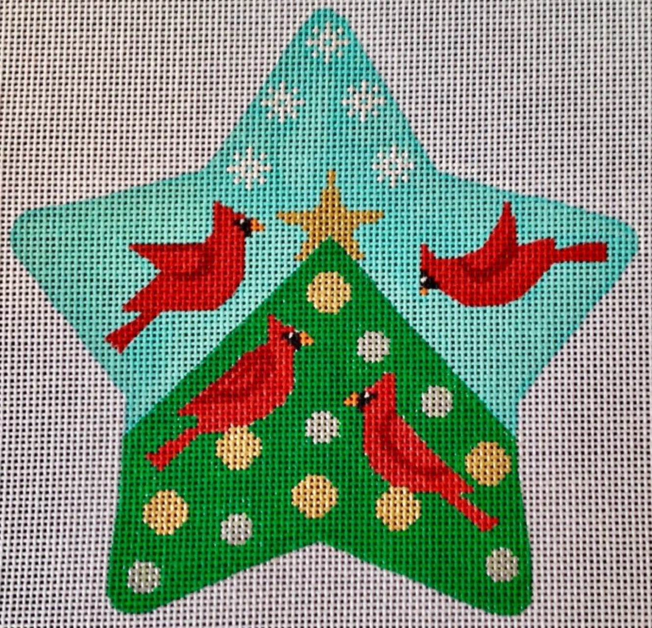 Eyecandy Cardinal Star Traditional Colors – Barbara's Needlepoint