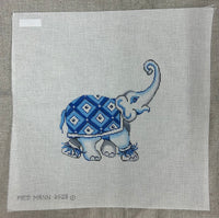 Single Elephant with Diamond Blanket