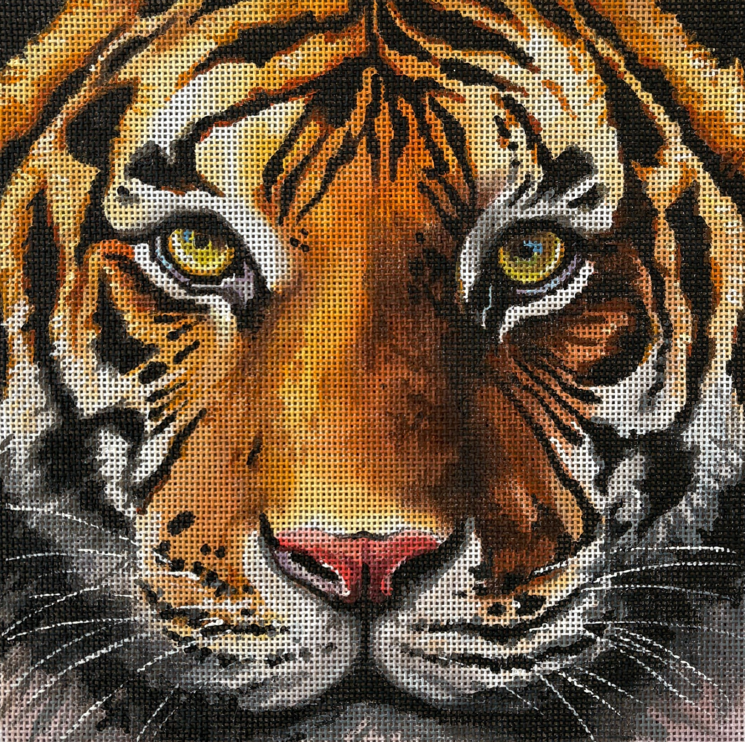 Colors of Praise Tiger Face – Barbara's Needlepoint