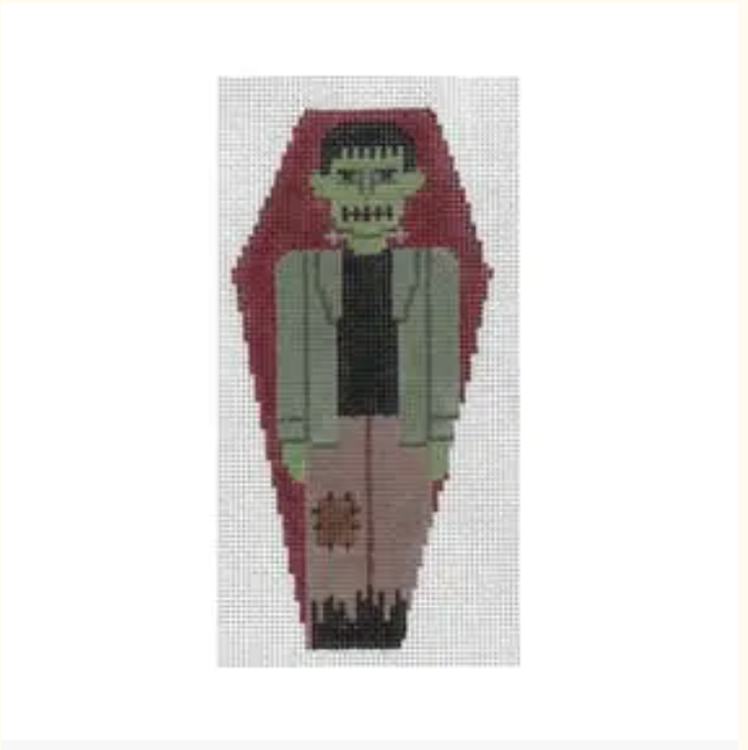 Shelly Tribbey Frankenstein Coffin Ornament with Coffin
