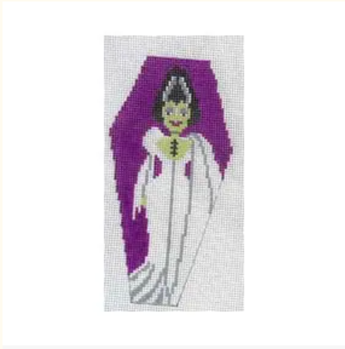 Shelly Tribbey Bride of Frankenstein Coffin Ornament with Coffin