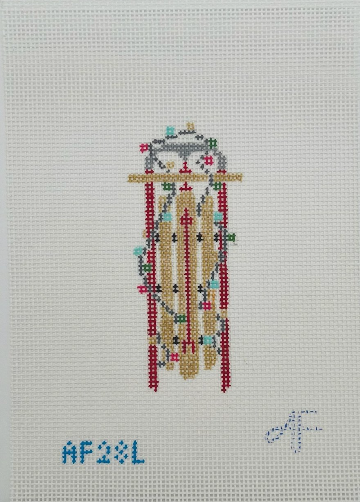 Anne Fisher Sled with Twinkle Lights Ornament