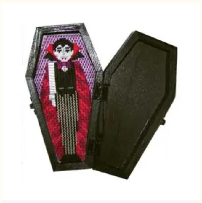 Shelly Tribbey Dracula Coffin Ornament with Coffin