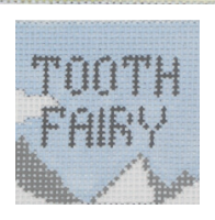 Elm Tree Needlepoint Mountain and Bear Tooth Fairy Pillow