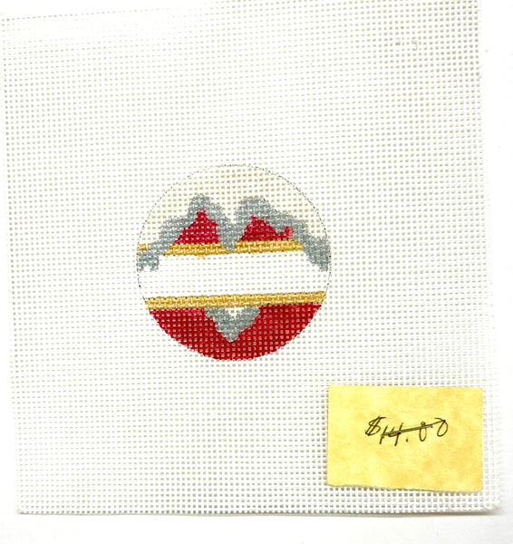 Red, gold and silver 2" orn