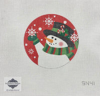 Candy Cane Snowman Ornament