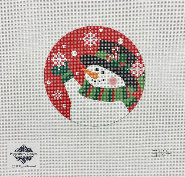 Candy Cane Snowman Ornament