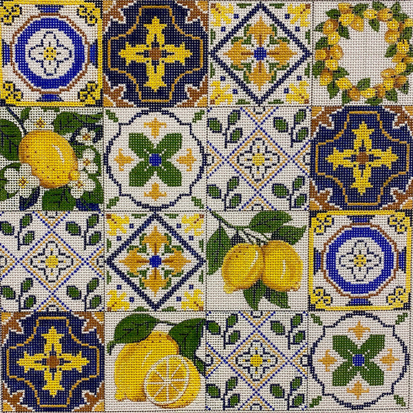 Navy, White and Lemon Collage