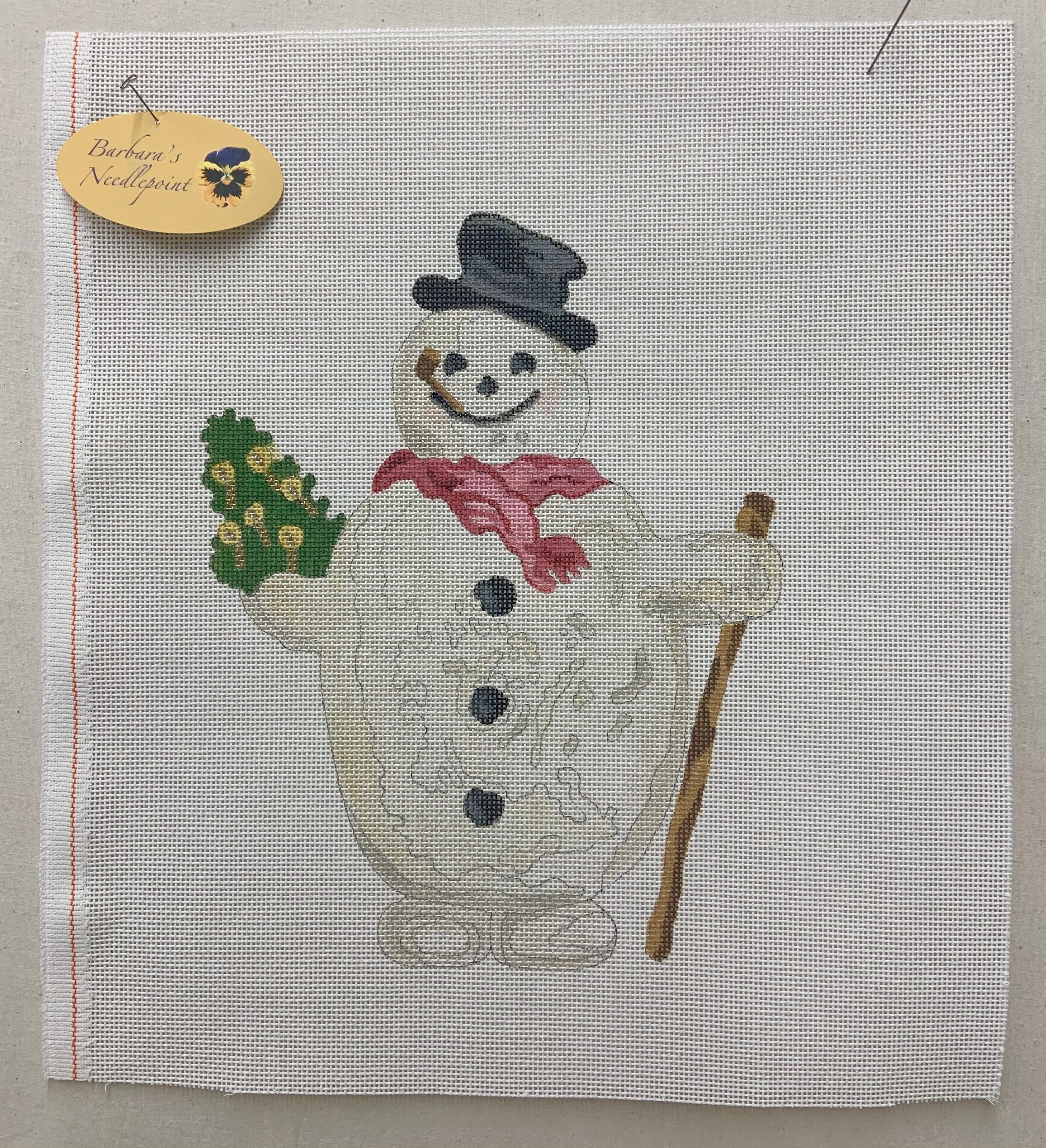 Ann Hanson Vintage Snowman with Pipe