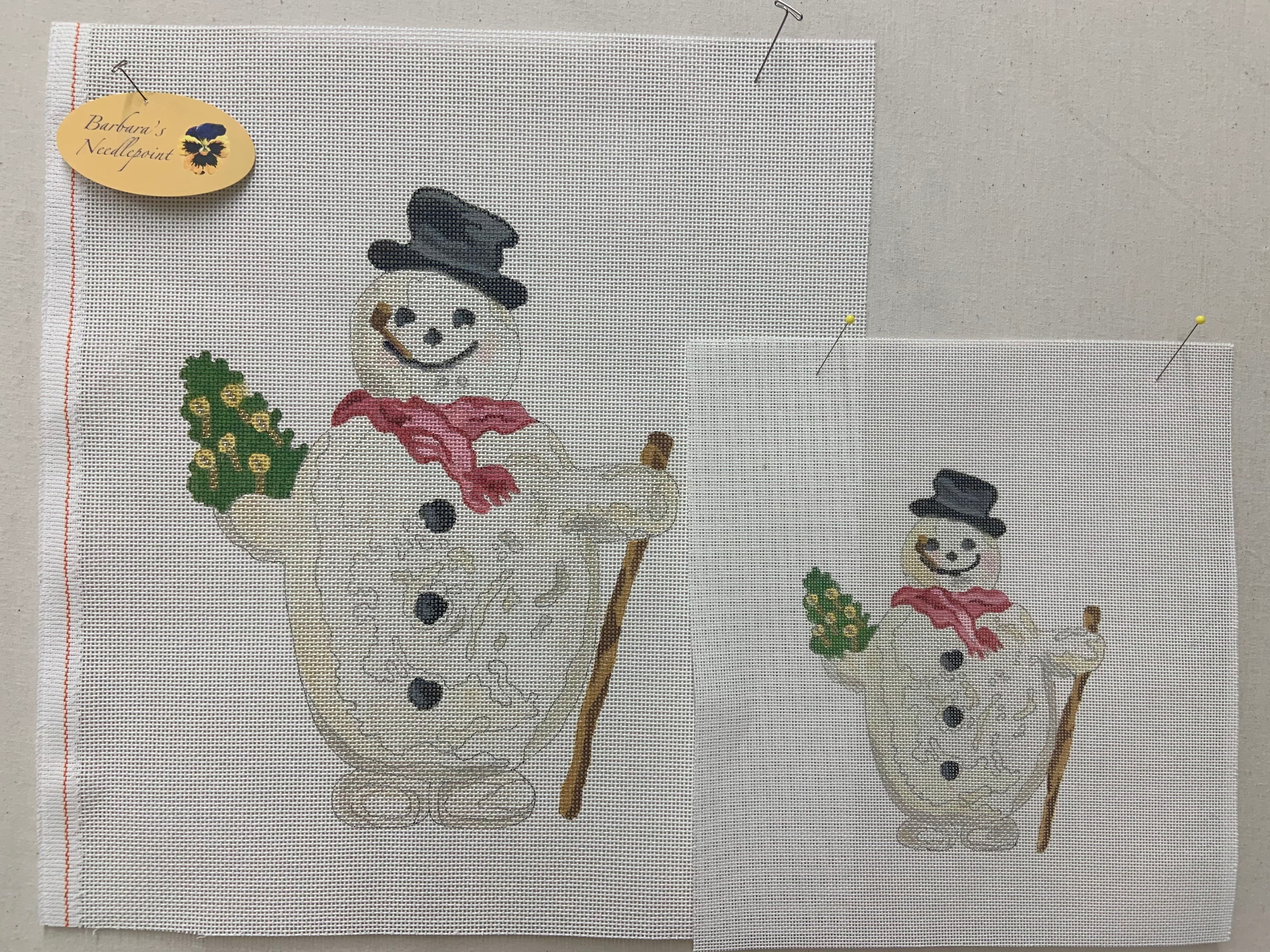 Ann Hanson Vintage Snowman with Pipe