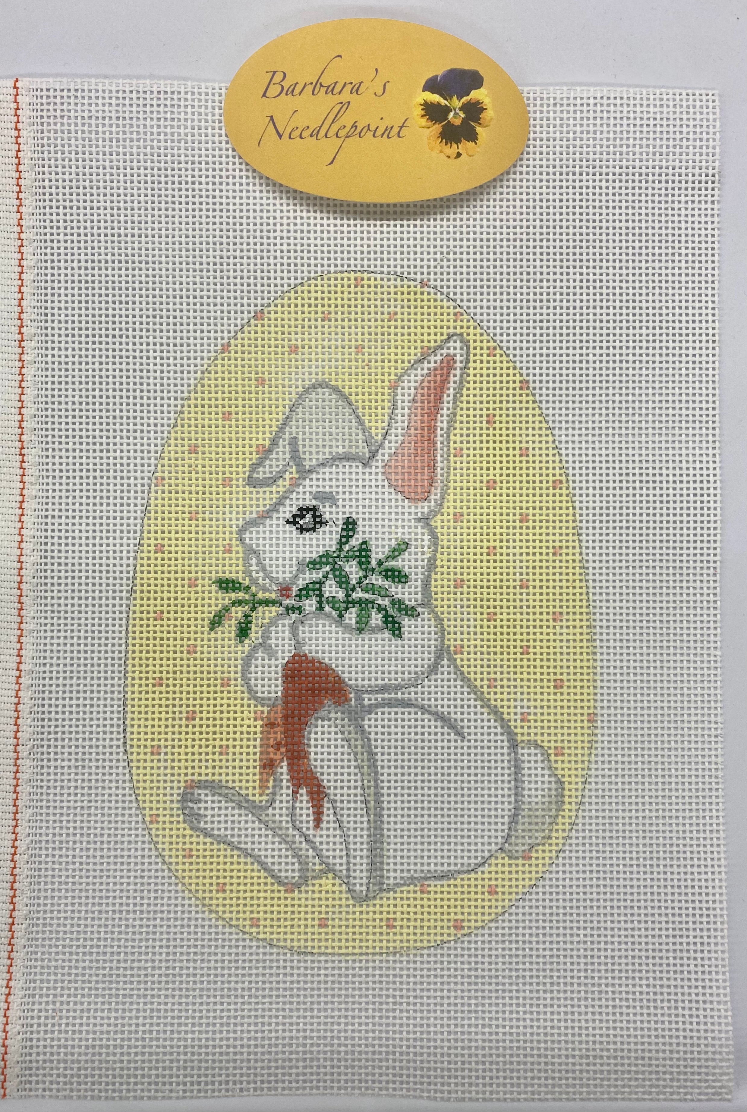 Ann Hanson Yellow Bunny Egg with Carrots
