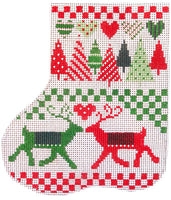 Red & Green Christmas Mini Sock