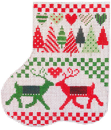 Red & Green Christmas Mini Sock