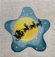 Santa and Sleigh Silhouette - Christmas Star