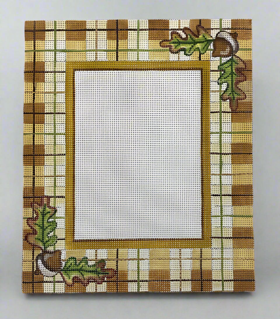 Cindy and Beth Acorn Leaf Plaid Fall Frame