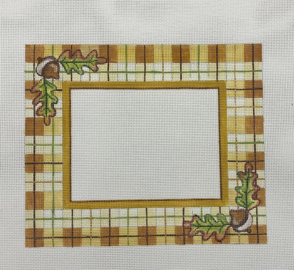 Cindy and Beth Acorn Leaf Plaid Fall Frame