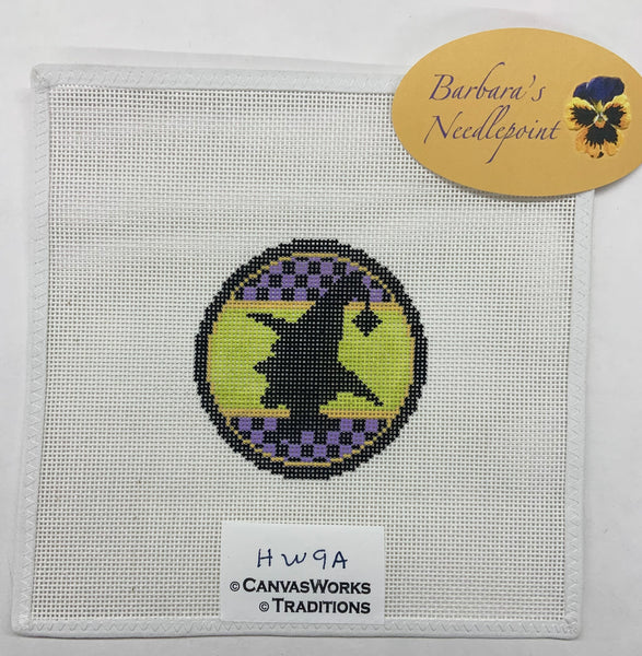 Witch Silhouette Round