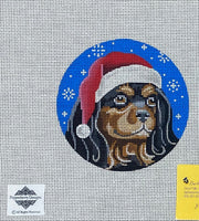 Black and Tan Cavalier Santa Dog
