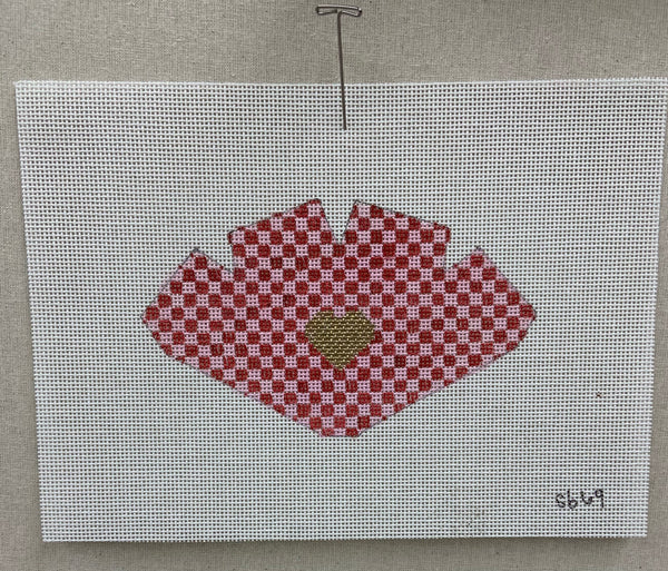 Strawberry - Red and pink mini check with gold heart