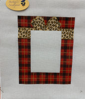 Red Plaid with Leopard Bow Frame