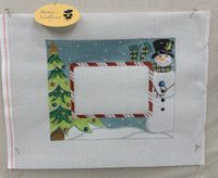 Decorated Spruce and Snowman Frame
