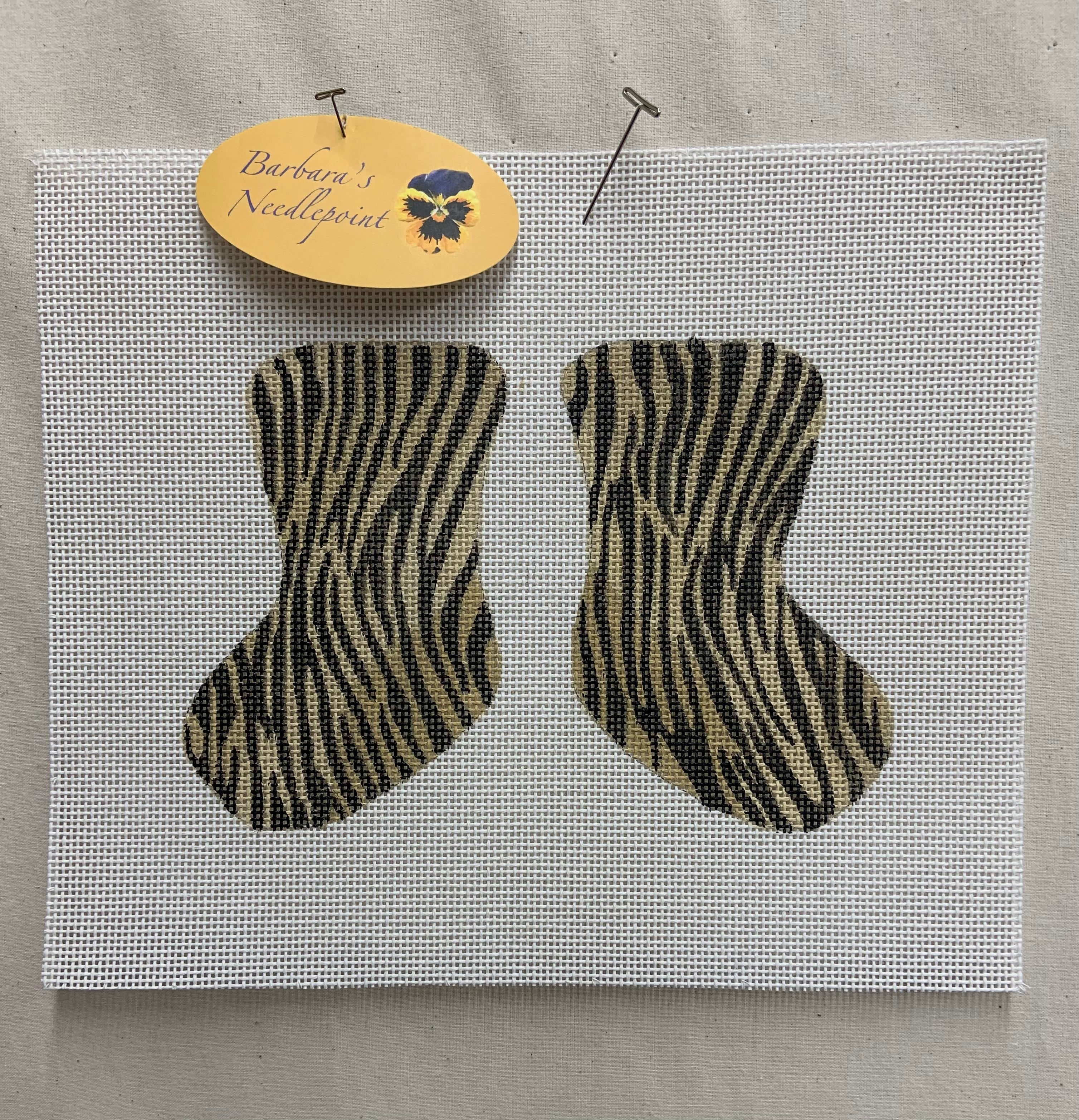Ann Hanson Two Sided Tiger Stripe Sock
