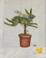 Bunny Topiary Canvas