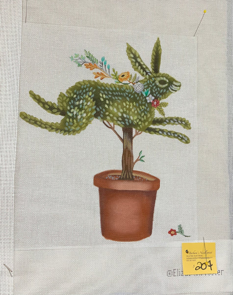 Bunny Topiary Canvas