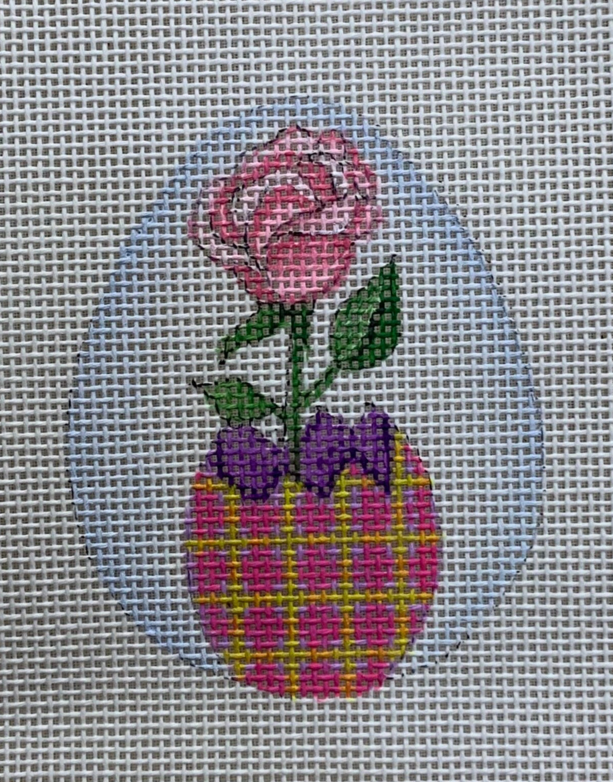 Cindy and Beth Plaid Mini Eggs with Flowers Series
