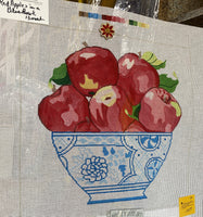 Red Apples in Blue Bowl