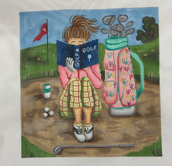 Girl Stitching - Golf