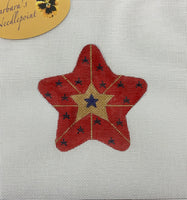 Red, Gold and Tiny Navy Stars 4" July Star