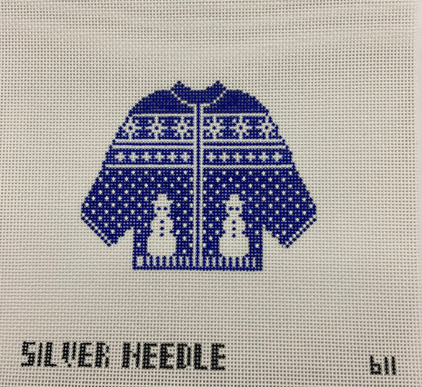 Blue Snowman Sweater Ornament