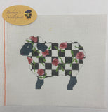 Ann's Checked Sheep with Pink or Aqua Roses
